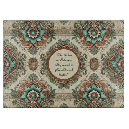 Fancy traditioneel glas snijplank (Voorkant)