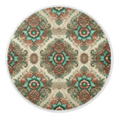 Fancy traditionele bloemen keramische knop (Voorkant)