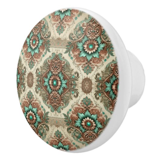 Fancy traditionele bloemen keramische knop (Rechts)