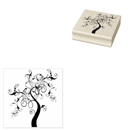 fancy Tree Art-stempel Rubberstempel (Gestempeld)