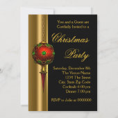 Fancy Tree Ornamenten Rood Goud Kerstfeest Kaart (Achterkant)