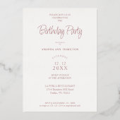 Fancy Trendy Arch Floral Birthday Party Photo Folie Uitnodiging (Achterkant)
