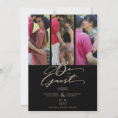 Fancy Trendy Modern 4 Wedding Collage Foto's Save The Date (Voorkant)