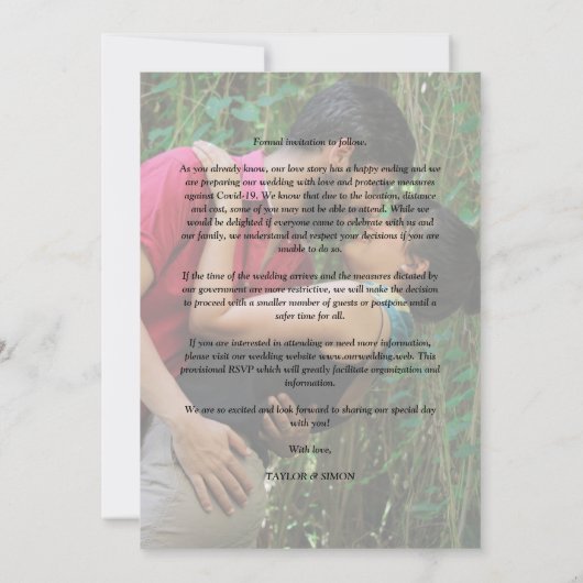 Fancy Trendy Modern 4 Wedding Collage Foto's Save The Date (Achterkant)