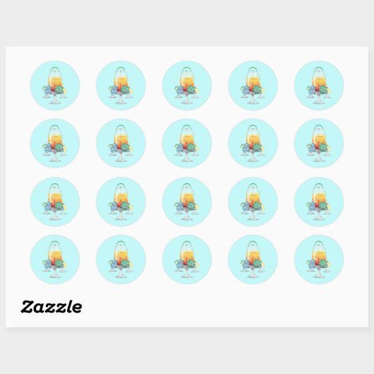 Fancy Tropical Drink for Chickens Ronde Sticker (Vel)
