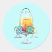 Fancy Tropical Drink for Chickens Ronde Sticker (Voorkant)