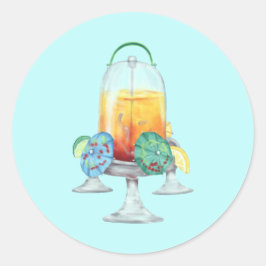Fancy Tropical Drink for Chickens Ronde Sticker