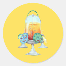 Fancy Tropical Drink for Chickens Ronde Sticker
