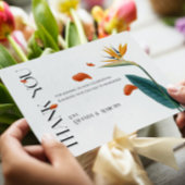 Fancy Tropical Flowers bruiloft - Dank u kaart