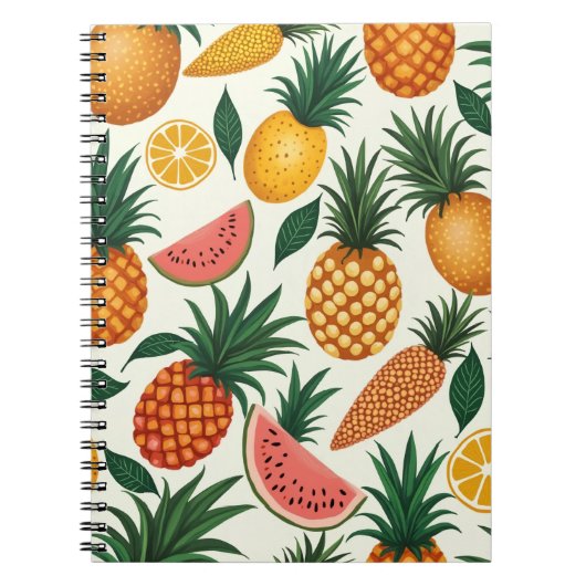 fancy Tropical Fruit Pattern Design notitieboek (Voorkant)