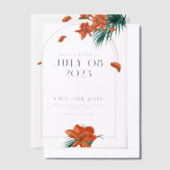Fancy Tropische Bloemen Bruiloft - Save The Date Vellum Uitnodigingen (Offset)