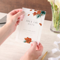 Fancy Tropische Bloemen Bruiloft - Save The Date