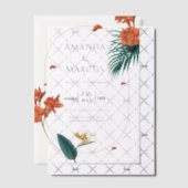 Fancy Tropische Bloemen Bruiloft Vellum Uitnodigingen (Offset (Uitnodiging))