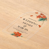 Fancy Tropische Bloemen Bruiloft Welkom Acryl Uitnodigingen (Laagn)