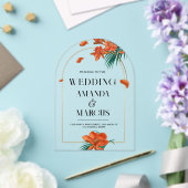 Fancy Tropische Bloemen Bruiloft Welkom Acryl Uitnodigingen (Insitu (Huwelijk))