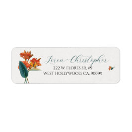 Fancy tropische bloemen Script Kalligrafie Etiket