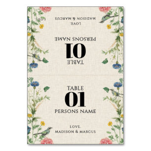 Fancy Tropische Bloemen Trouwplaatskaart 2 Kaart