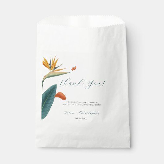 Fancy Tropische Bruiloft Bedankzakje (Voorkant)
