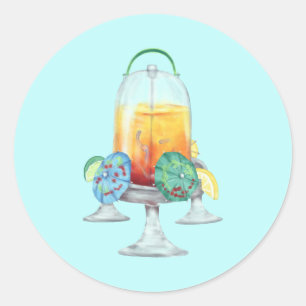 Fancy Tropische Drank voor Kippen Ronde Sticker