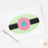 Fancy turkooisuil ovale sticker (Envelop)