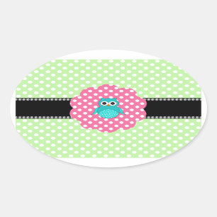 Fancy turkooisuil ovale sticker