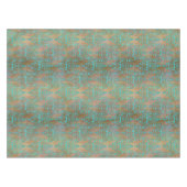 Fancy Turquoise over Bruine Damast Tafelkleed (Voorkant (Horizontaal))