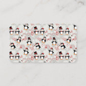 Fancy Tuxedo Penguin Baby shower Diaper Raffle Informatiekaartje (Achterkant)