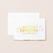 Fancy typografie - Luxury Christmas Golden Folie Kaarten (Voorkant met envelop)