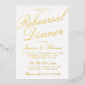 Fancy Typografie Weddenschappen Rehearsal Dinner R Folie Uitnodiging (Voorkant)