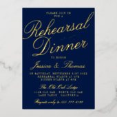 Fancy Typografie Weddenschappen Rehearsal Dinner R Folie Uitnodiging (Voorkant)
