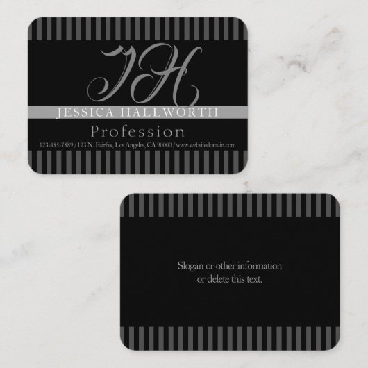 Fancy uiterlijk | Elegant monogram Visitekaartje (Voorkant / Achterkant)