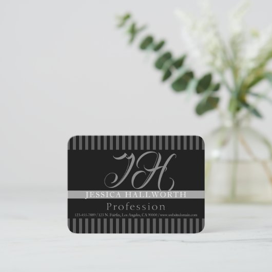 Fancy uiterlijk | Elegant monogram Visitekaartje (Staand voorkant)
