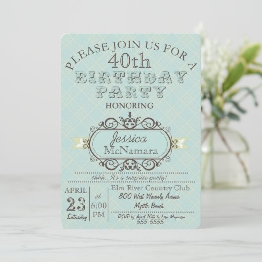 Fancy uitnodiging tot het indienen van een blauwe (Staand voorkant)