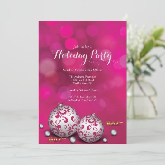 Fancy uitnodiging tot het indienen van feestdagen (Staand voorkant)