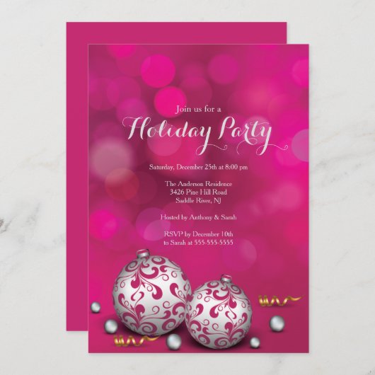 Fancy uitnodiging tot het indienen van feestdagen (Voorkant / Achterkant)