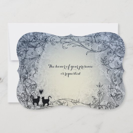 Fancy uitnodiging tot het uitzenden van een blauwe (Achterkant)