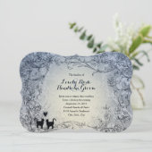 Fancy uitnodiging tot het uitzenden van een blauwe (Staand voorkant)