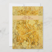 Fancy uitnodiging tot het uitzenden van een gouden (Achterkant)