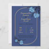 Fancy uitnodiging tot inschrijving op blauwe voet (Voorkant)