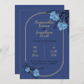 Fancy uitnodiging tot inschrijving op blauwe voet (Voorkant / Achterkant)