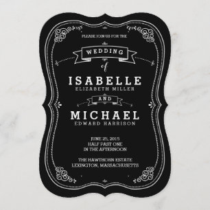 Fancy uitnodiging tot weduwschap met Chalkboard