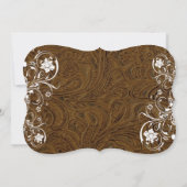 Fancy uitnodiging voor bruin lederen bruin bruin b (Achterkant)