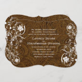 Fancy uitnodiging voor bruin lederen bruin bruin b (Voorkant / Achterkant)