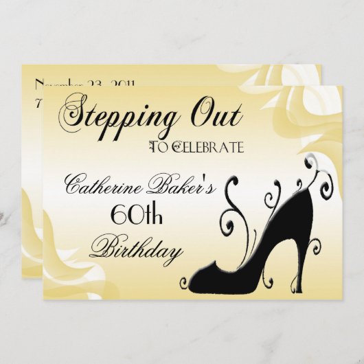 Fancy uitnodiging voor een 60e verjaardag van de v (Voorkant / Achterkant)