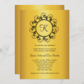 Fancy uitnodiging voor een Monogram bruiloft (Voorkant / Achterkant)