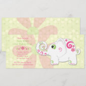 Fancy uitnodiging voor een olifant Birthday (Voorkant / Achterkant)