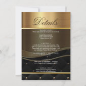 Fancy uitnodiging voor goudfotobruiloft in penseel (Achterkant)