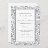 Fancy uitnodiging voor het huwelijk van Floral (Voorkant / Achterkant)