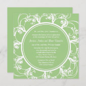 Fancy uitnodiging voor het huwelijk van Floral (gr (Voorkant / Achterkant)