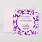 Fancy uitnodiging voor het huwelijk van Floral (pa (Voorkant / Achterkant)